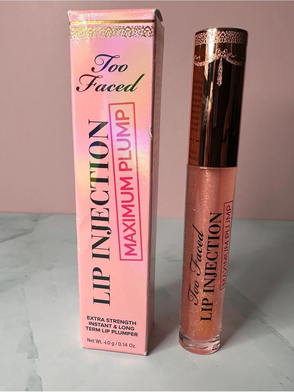 Too Faced Lip Injection Maximum Plump Lip Gloss — Shimmery Rose Gold